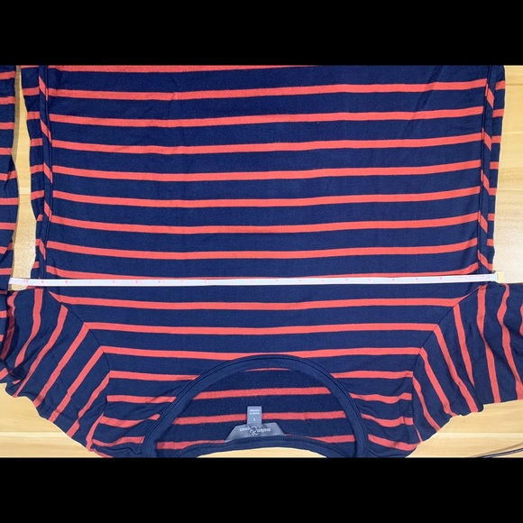 Women’s Striped Top in Navy/Orange - Picture 3 of 6